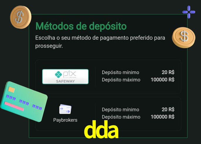 O cassino dda oferece uma grande variedade de métodos de pagamento